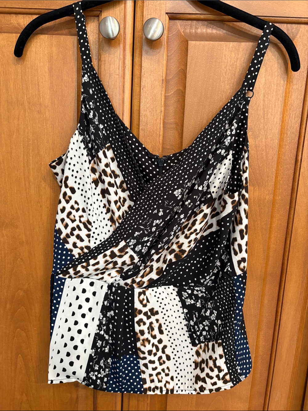 Cabi crossover tank size 4 Patchwork Animal Print